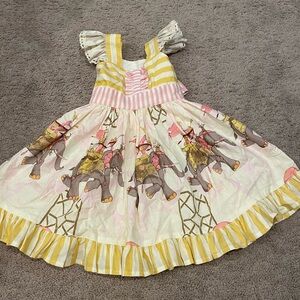 SweetHoney Elephant Run Sundress with Flutter Sleeves